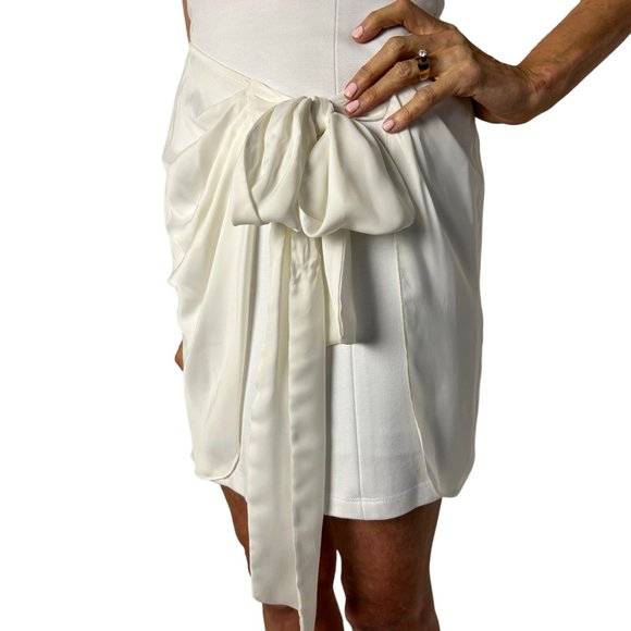 Bailey 44 White Sleeveless Mini Dress Chiffon Sarong Skirt Synergetic Size XS - Picture 2 of 6